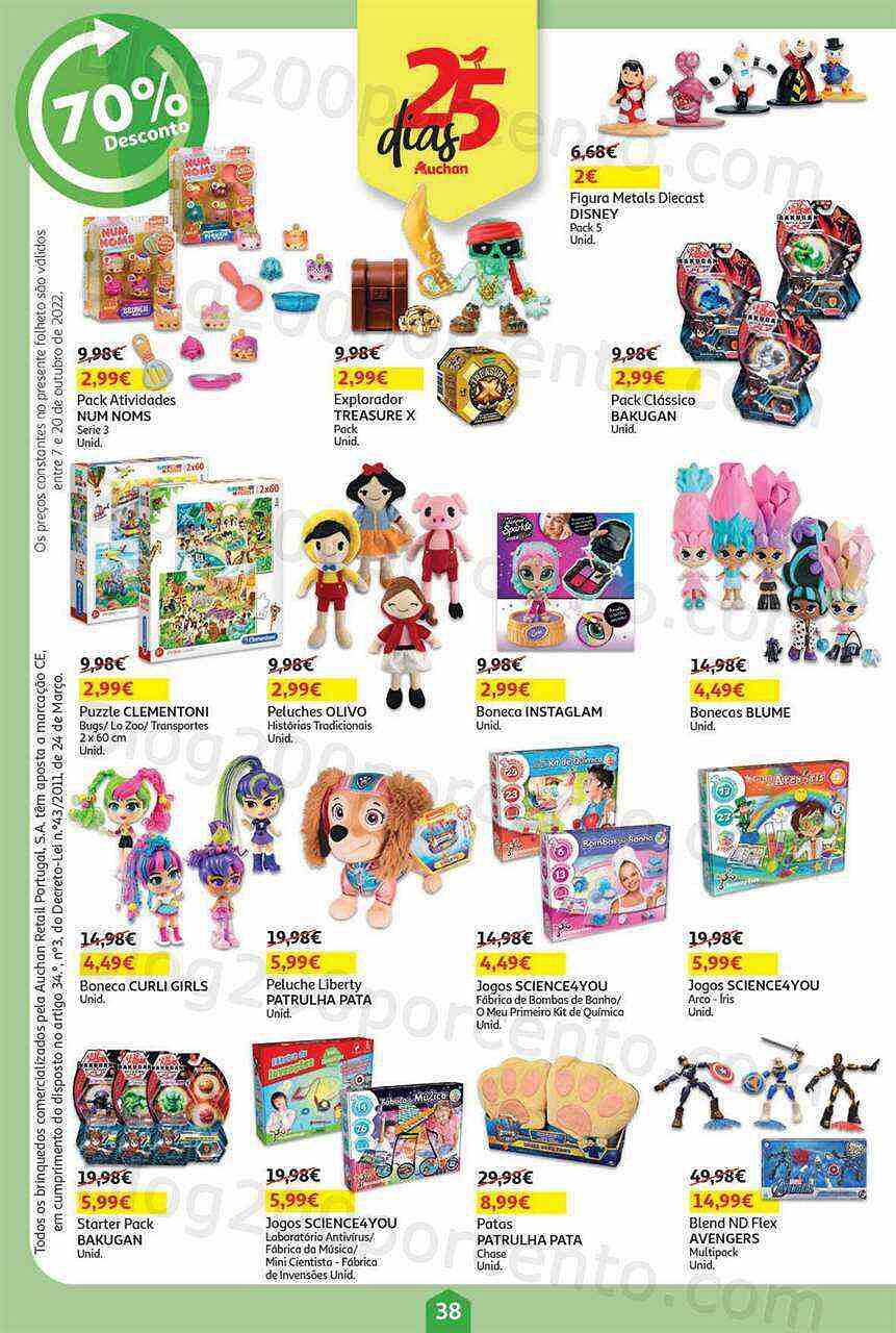 Antevisão Folheto AUCHAN Brinquedos Promoções de 7 a 20 outubro