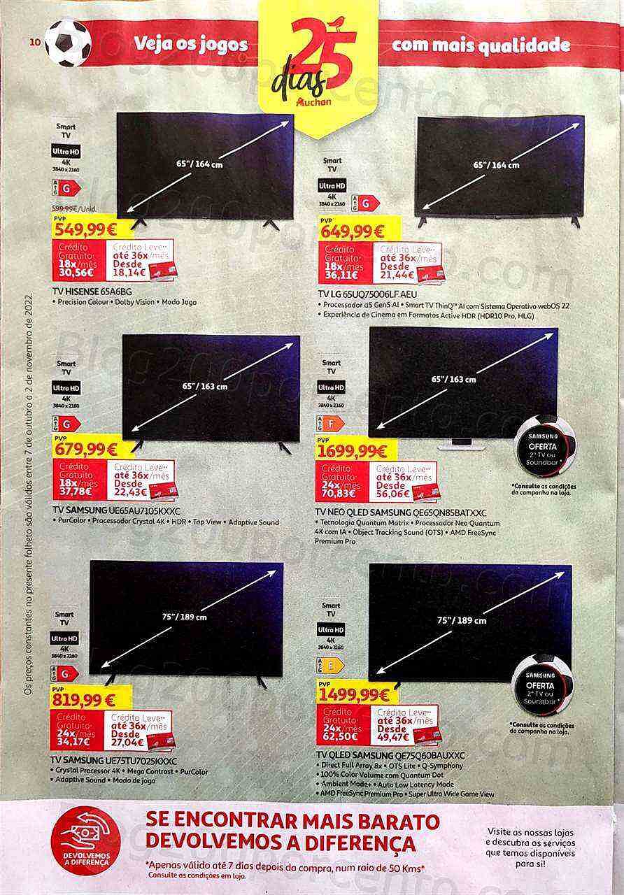 Antevisão Folheto AUCHAN Tecnologia Promoções de 7 outubro a 2 novembro