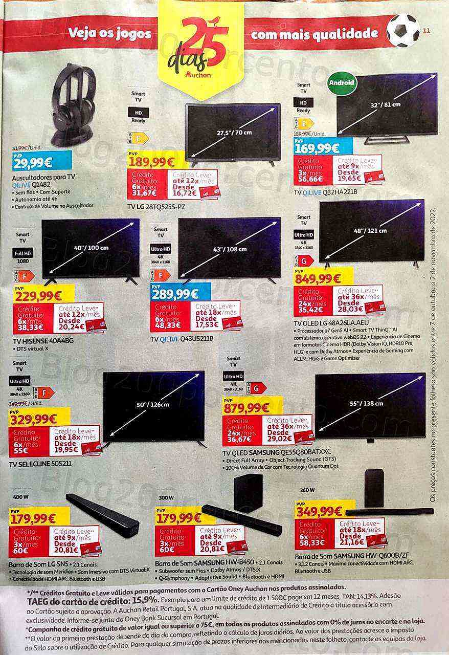Antevisão Folheto AUCHAN Tecnologia Promoções de 7 outubro a 2 novembro