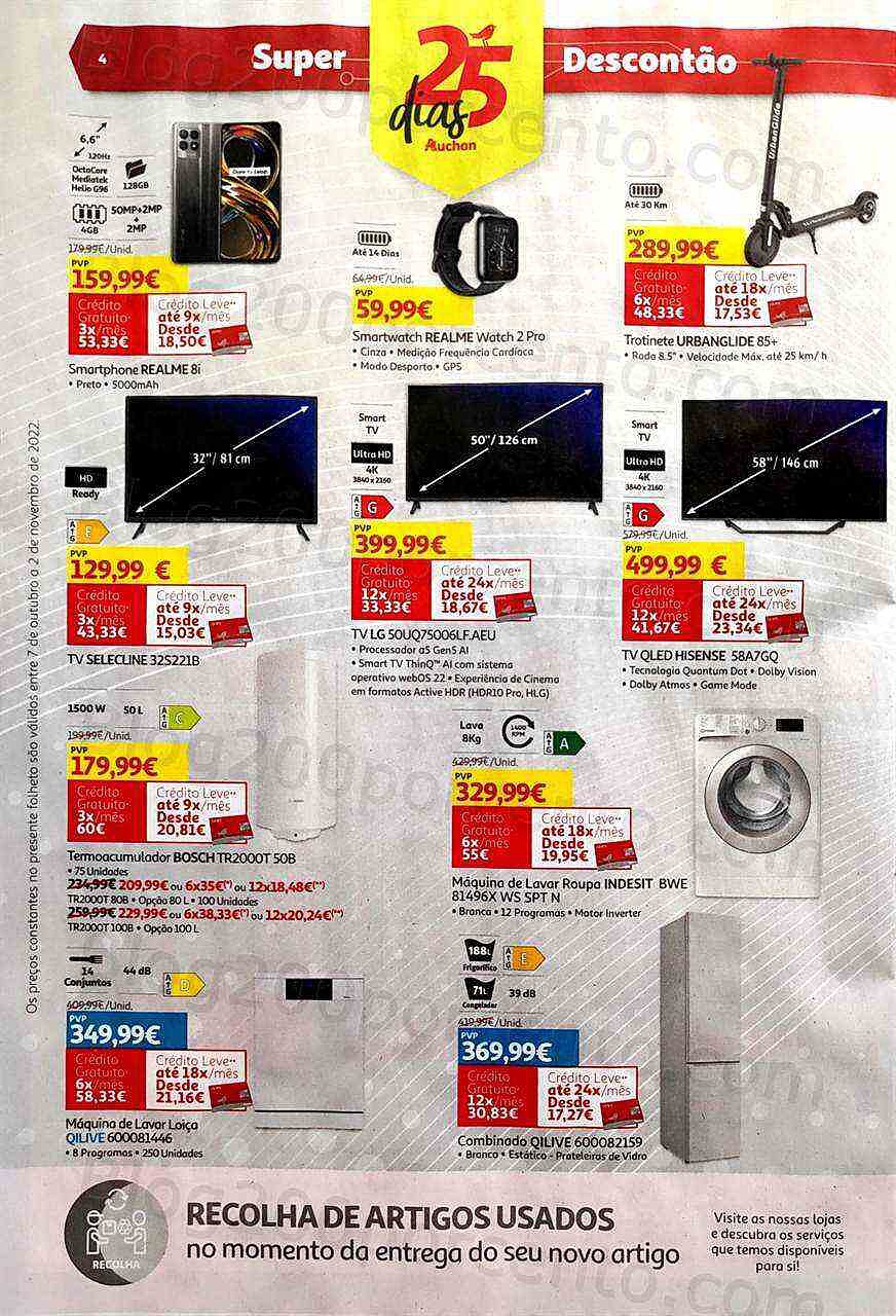 Antevisão Folheto AUCHAN Tecnologia Promoções de 7 outubro a 2 novembro