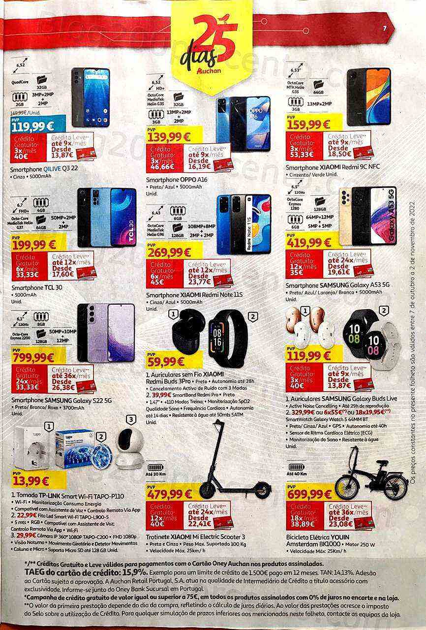 Antevisão Folheto AUCHAN Tecnologia Promoções de 7 outubro a 2 novembro