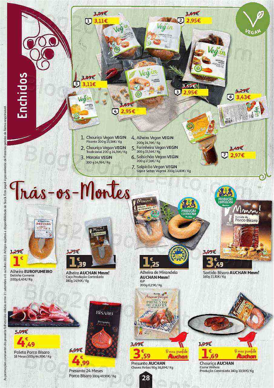 Antevisão Folheto AUCHAN Feira de Queijos, Enchidos e Vinhos Promoções até 6 outubro
