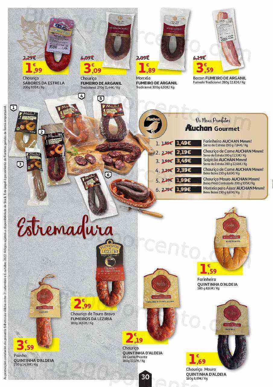 Antevisão Folheto AUCHAN Feira de Queijos, Enchidos e Vinhos Promoções até 6 outubro