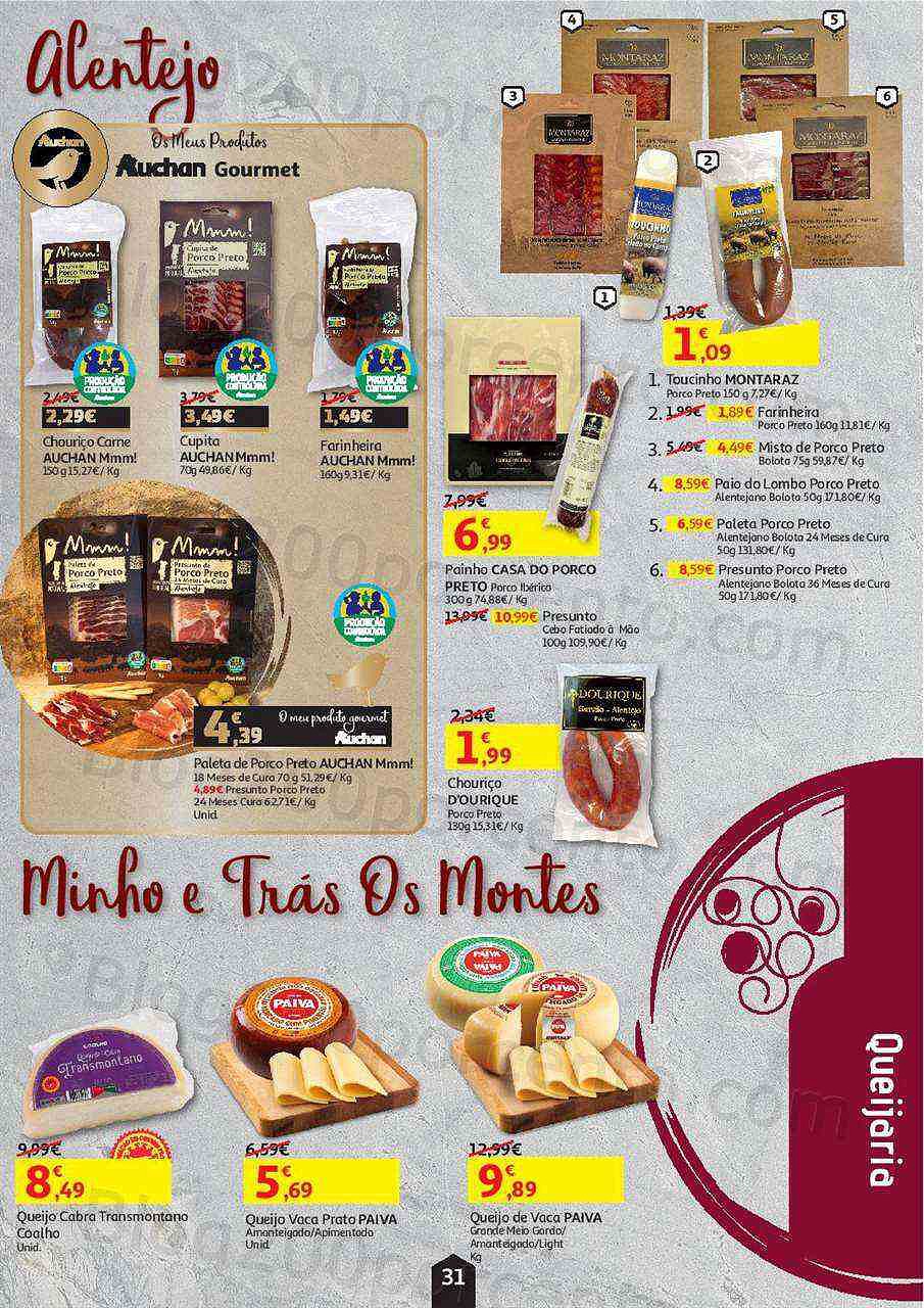 Antevisão Folheto AUCHAN Feira de Queijos, Enchidos e Vinhos Promoções até 6 outubro