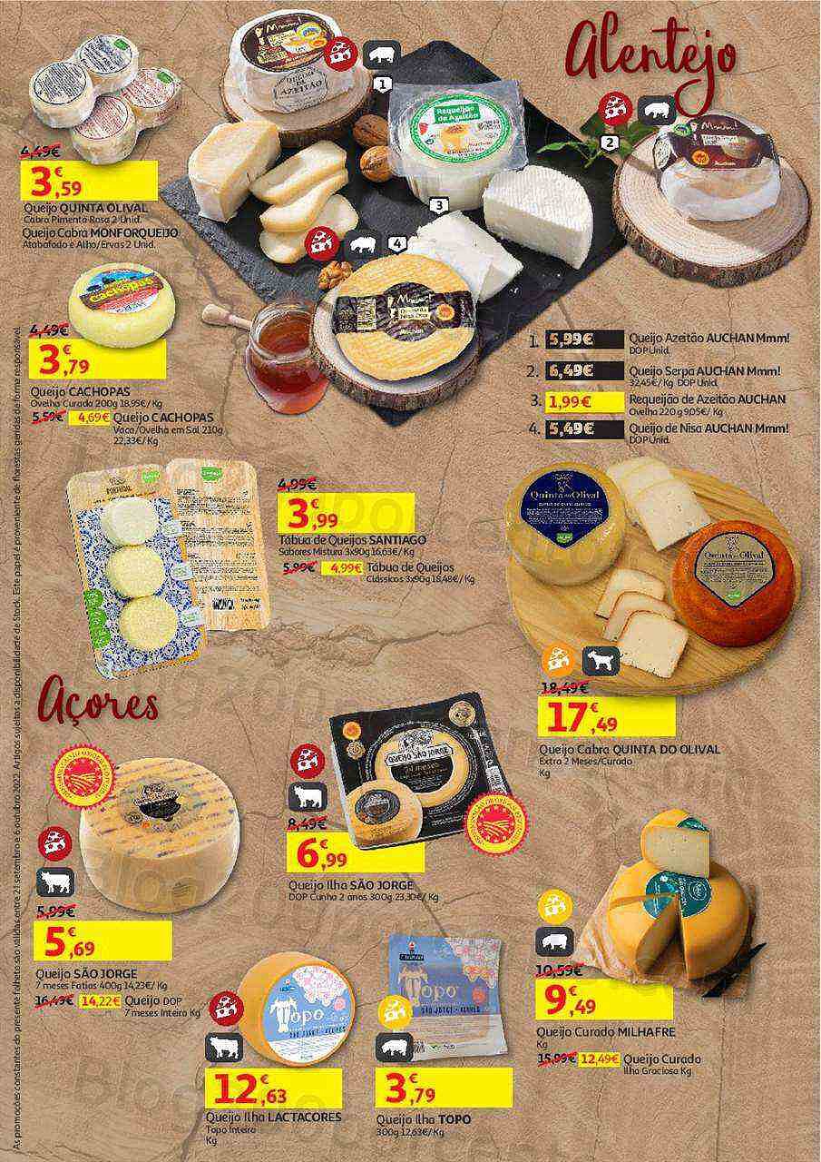 Antevisão Folheto AUCHAN Feira de Queijos, Enchidos e Vinhos Promoções até 6 outubro