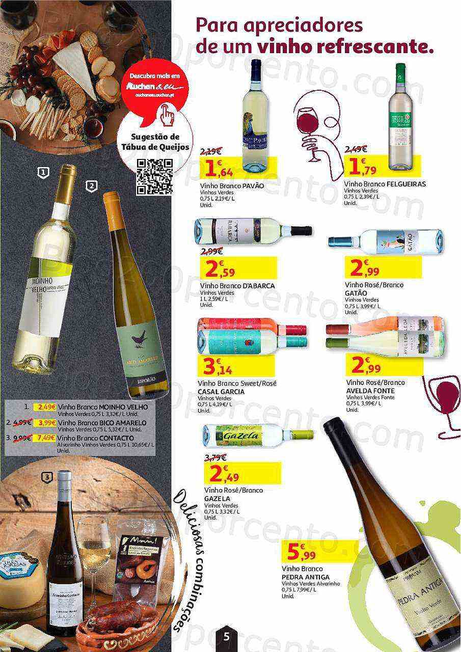 Antevisão Folheto AUCHAN Feira de Queijos, Enchidos e Vinhos Promoções até 6 outubro