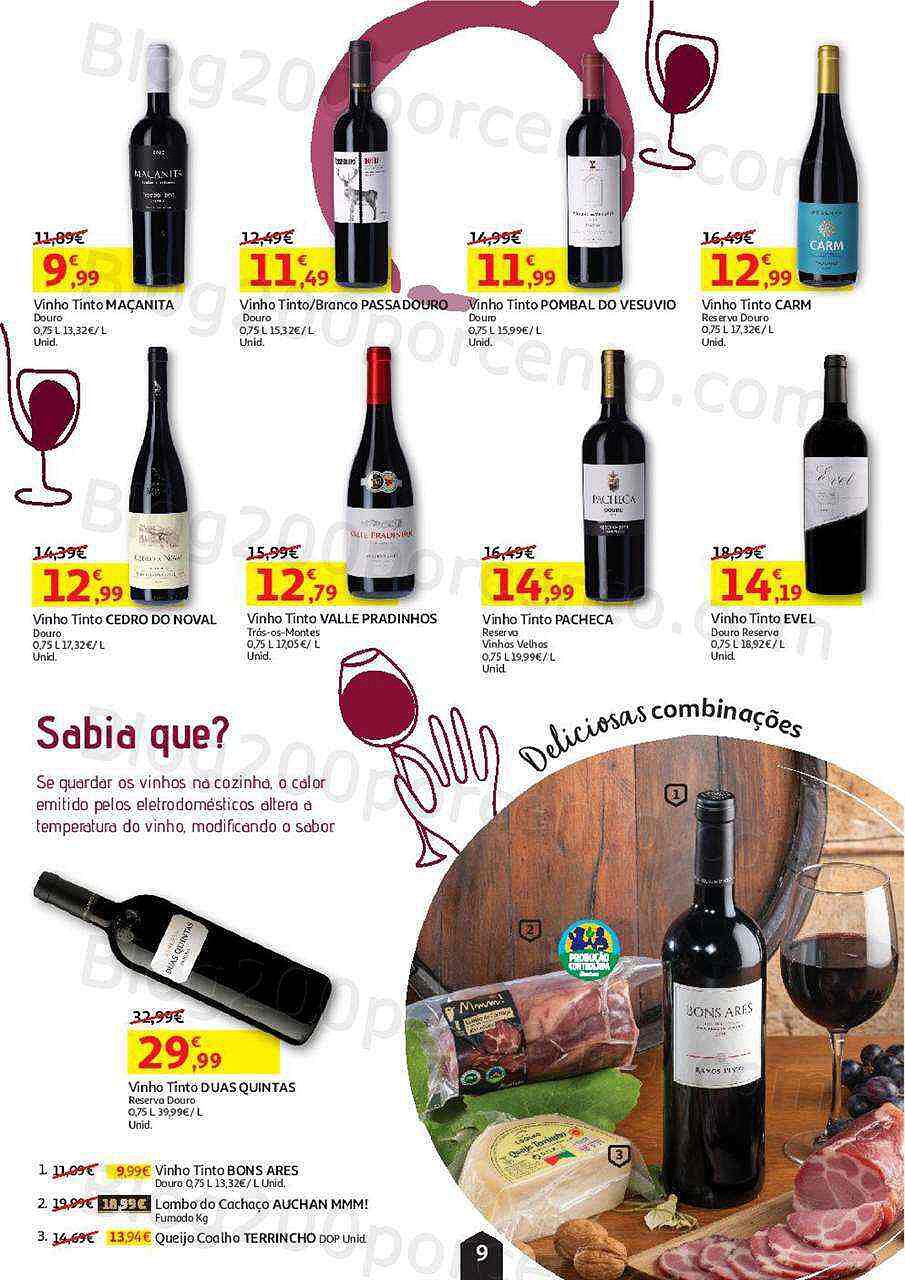 Antevisão Folheto AUCHAN Feira de Queijos, Enchidos e Vinhos Promoções até 6 outubro