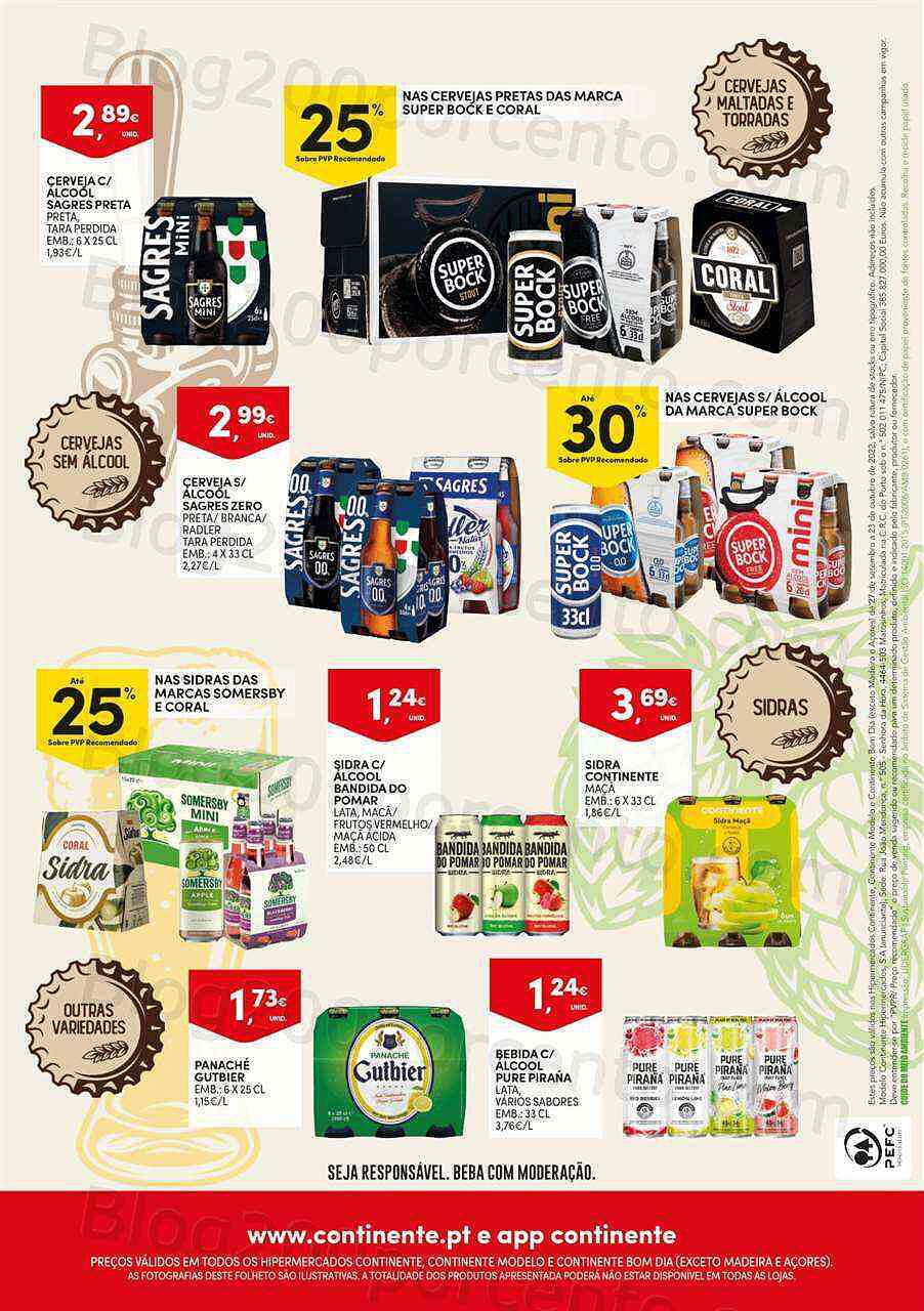 Antevisão Folheto CONTINENTE Especial Cervejas Promoções de 27 setembro a 23 outubro