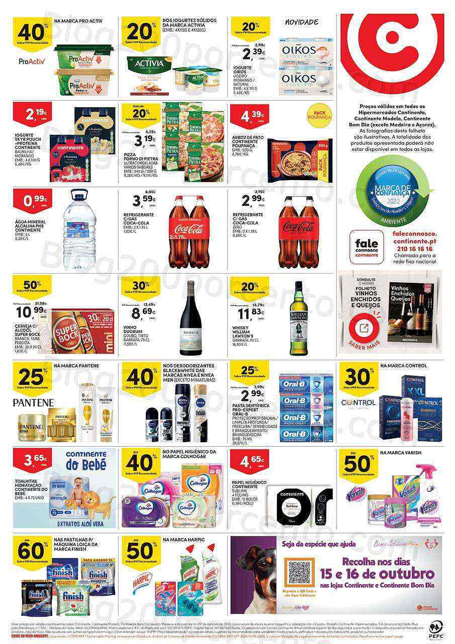 Antevisão Folheto CONTINENTE Promoções Fim de Semana - 14 a 17 outubro