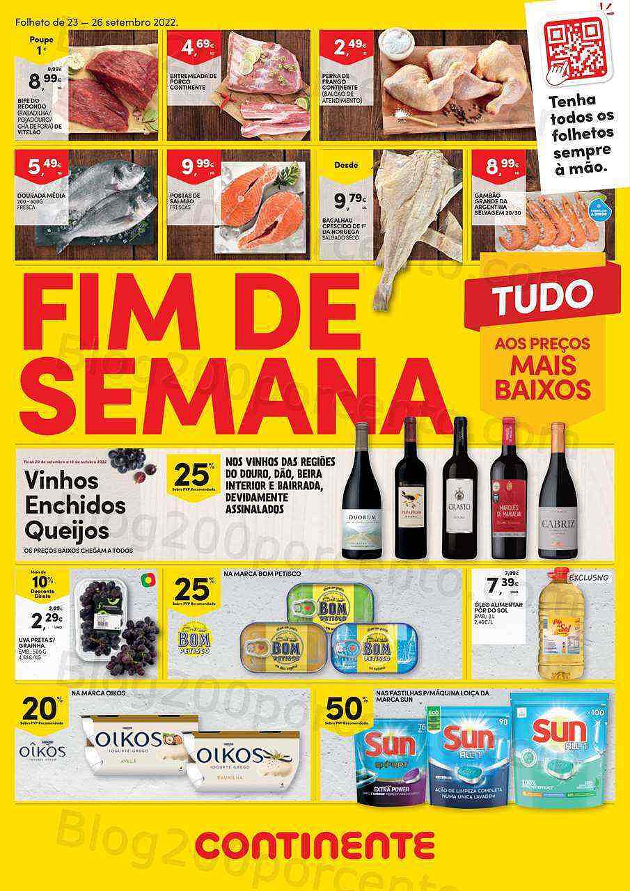 Antevisão Folheto CONTINENTE Promoções Fim de Semana - 23 a 26 setembro