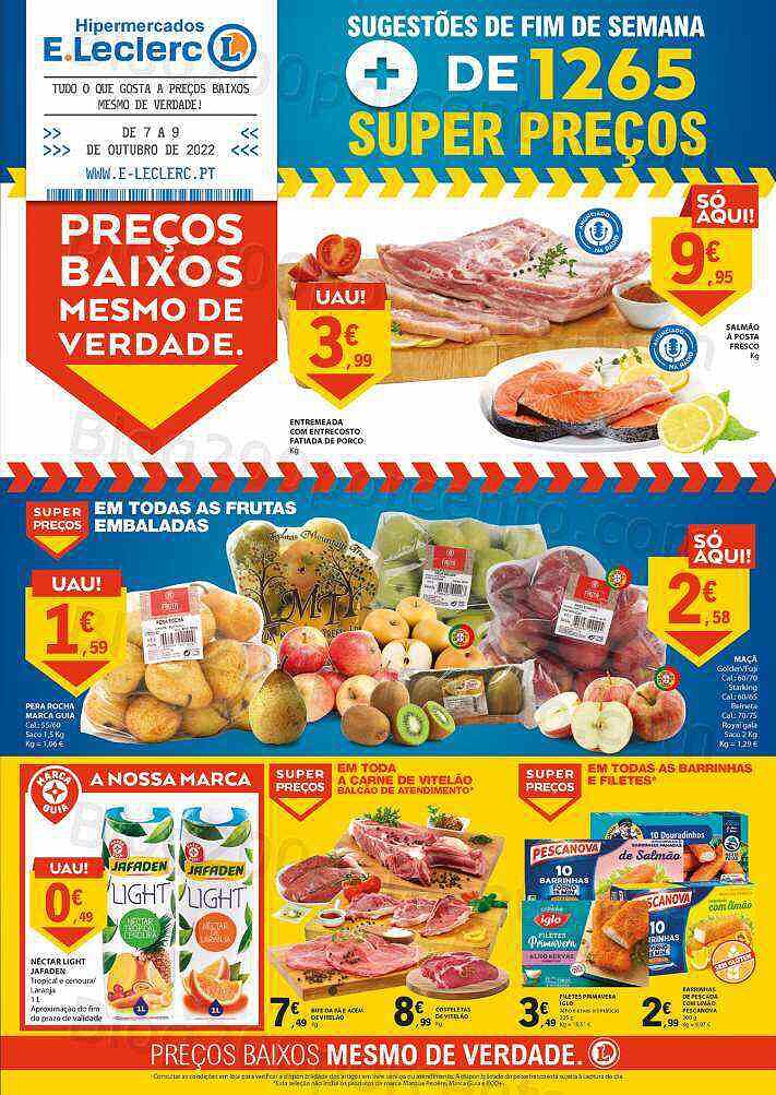 Antevisão Folheto E-LECLERC Fim de Semana Promoções de 7 a 9 outubro