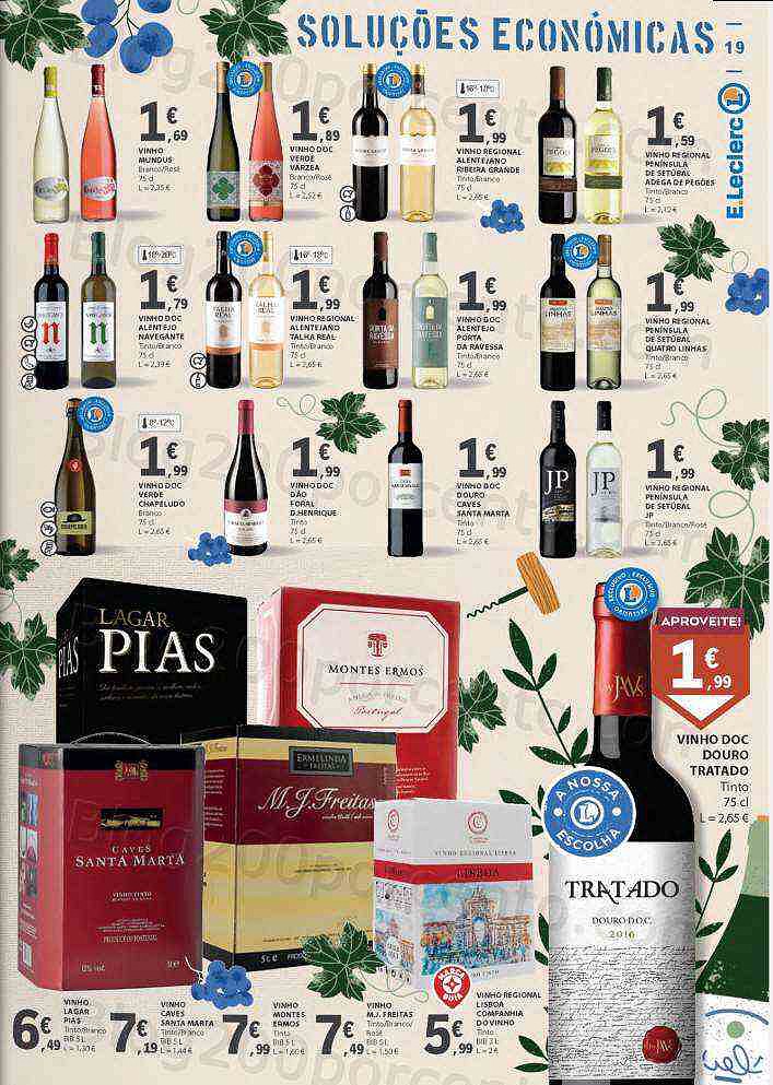 Antevisão Folheto E-LECLERC Queijos, Enchidos e Vinhos Promoções de 27 setembro a 16 outubro