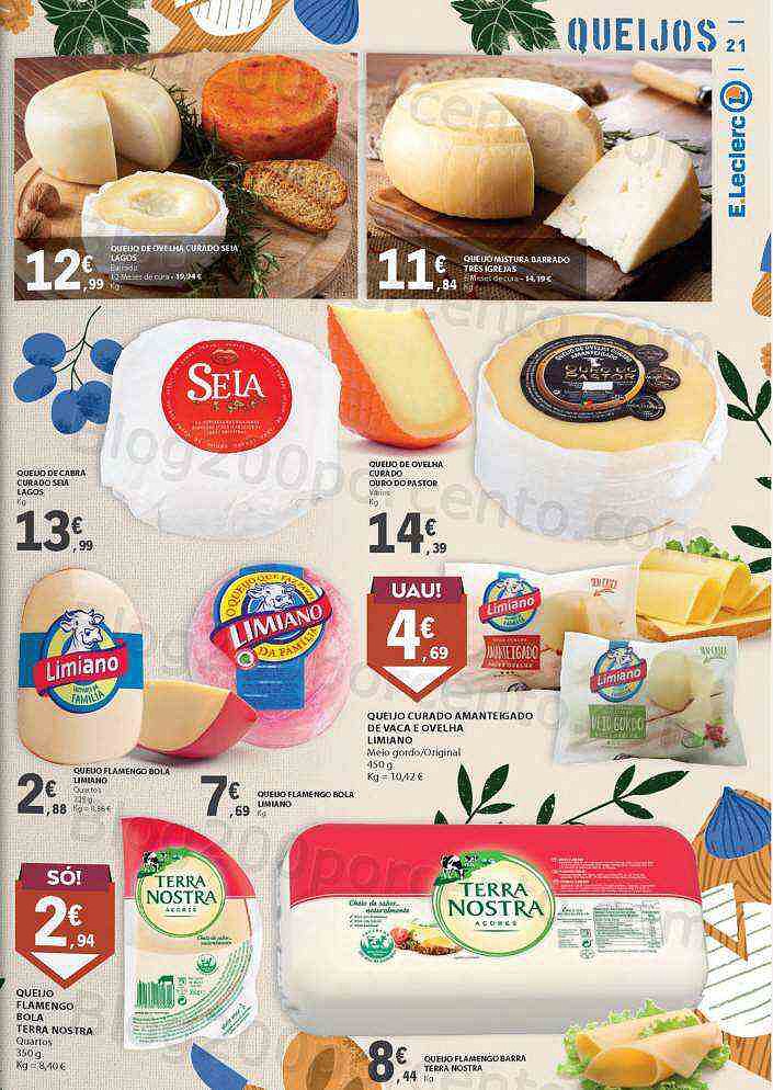 Antevisão Folheto E-LECLERC Queijos, Enchidos e Vinhos Promoções de 27 setembro a 16 outubro