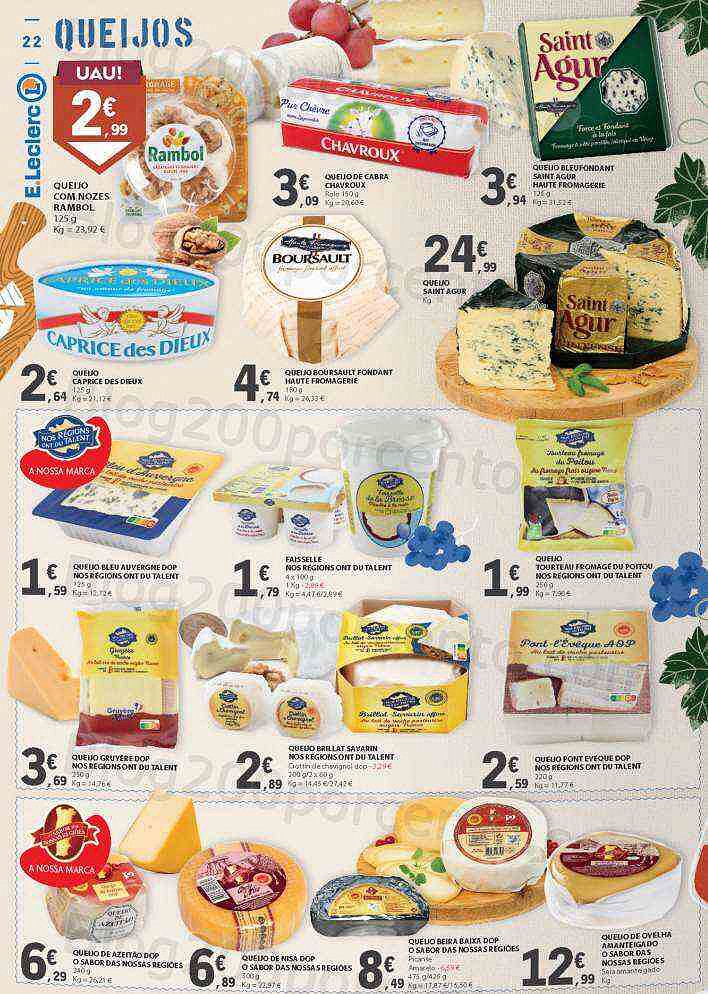Antevisão Folheto E-LECLERC Queijos, Enchidos e Vinhos Promoções de 27 setembro a 16 outubro