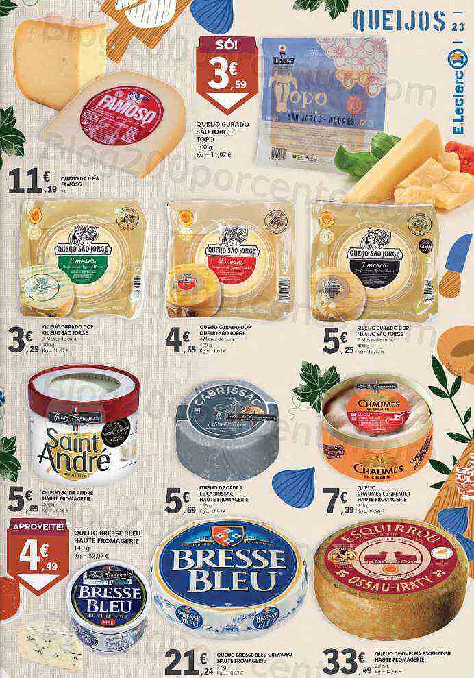 Antevisão Folheto E-LECLERC Queijos, Enchidos e Vinhos Promoções de 27 setembro a 16 outubro