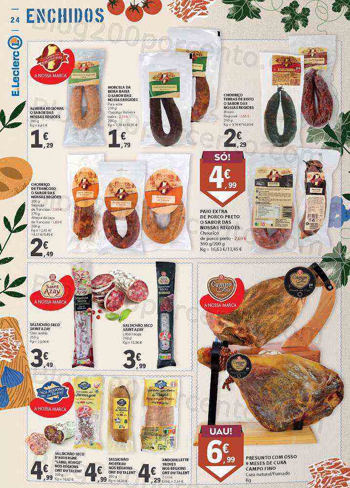 Antevisão Folheto E-LECLERC Queijos, Enchidos e Vinhos Promoções de 27 setembro a 16 outubro