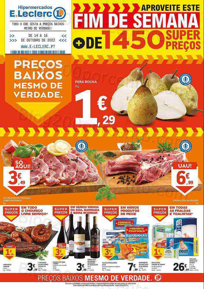 Antevisão Folheto E-LECLERC Promoções Fim de Semana - 14 a 16 outubro