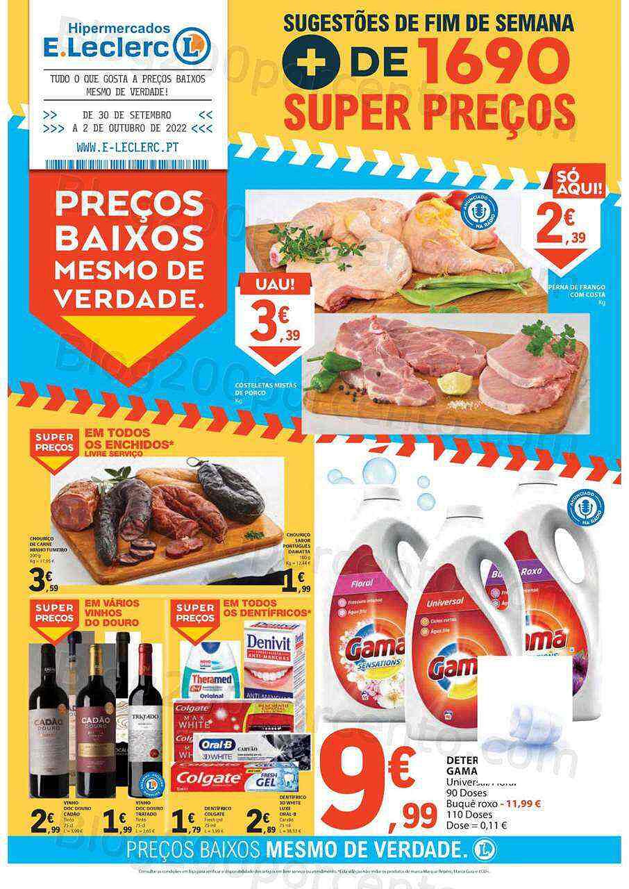 Antevisão Folheto E-LECLERC Promoções Fim de Semana - 30 setembro a 2 outubro