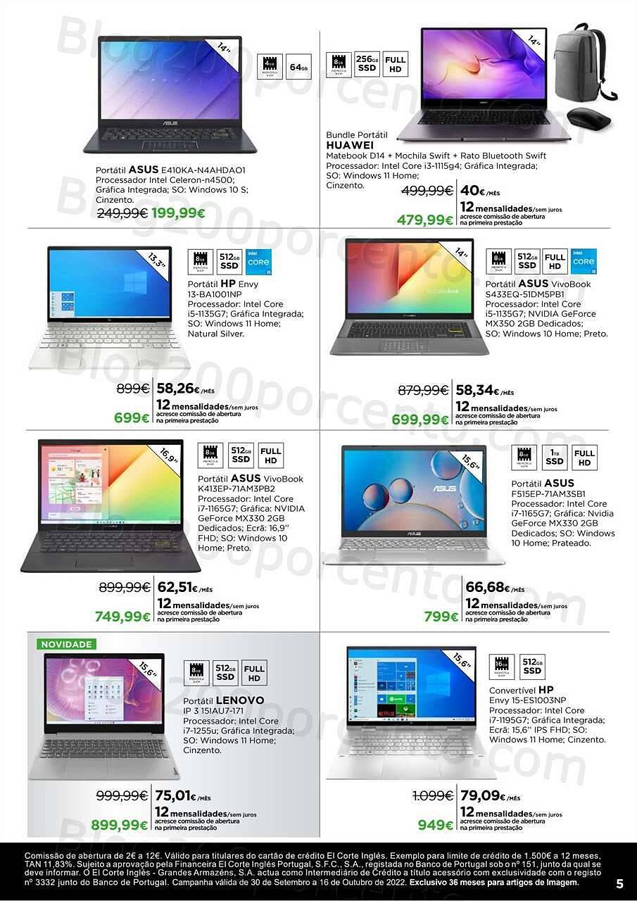 Antevisão Folheto EL CORTE INGLÉS Tecnologia Promoções de 30 setembro a 16 outubro