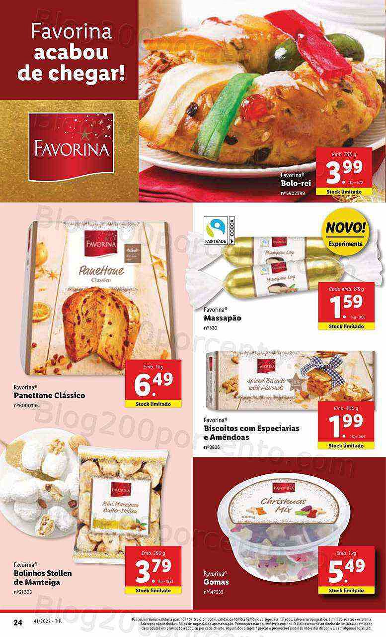Antevisão Folheto LIDL Natal Favorina Promoções de 10 a 16 outubro