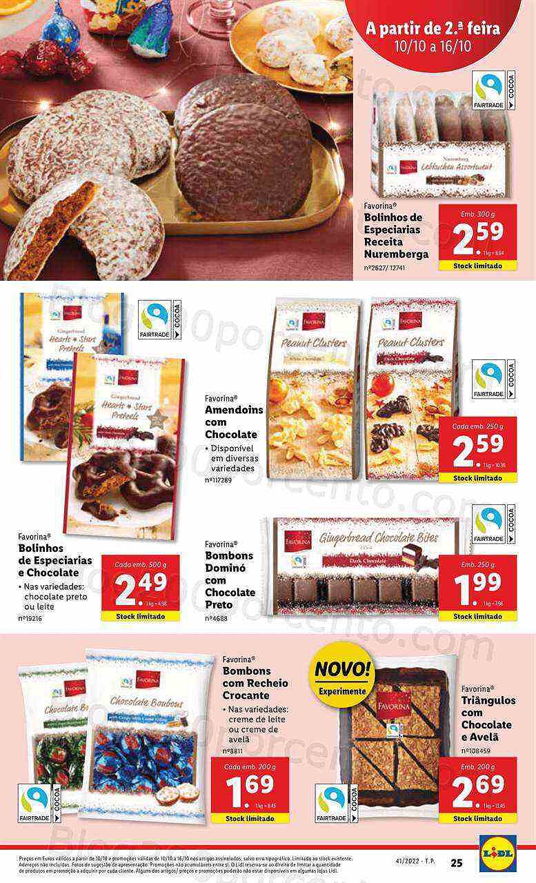 Antevisão Folheto LIDL Natal Favorina Promoções de 10 a 16 outubro