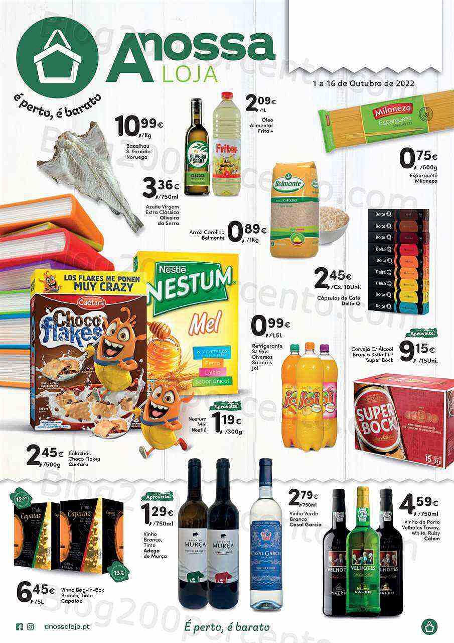 Antevisão Folheto A NOSSA LOJA Promoções de 1 a 16 outubro