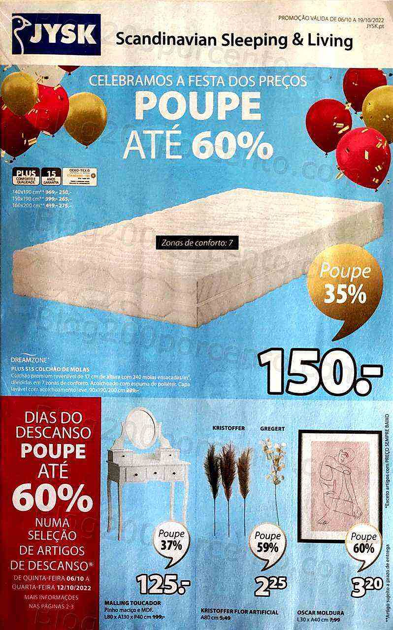 Antevisão Folheto JYSK Promoções de 6 a 19 outubro