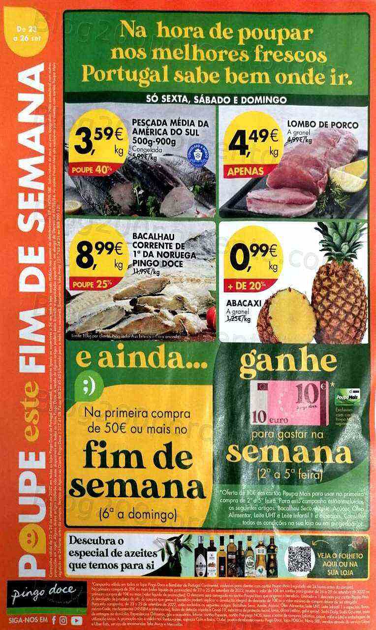 Antevisão Folheto PINGO DOCE Promoções Fim de Semana - 23 a 26 setembro
