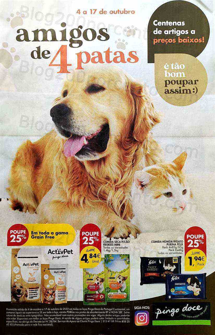 Antevisão Folheto PINGO DOCE Animais Promoções de 4 a 17 outubro