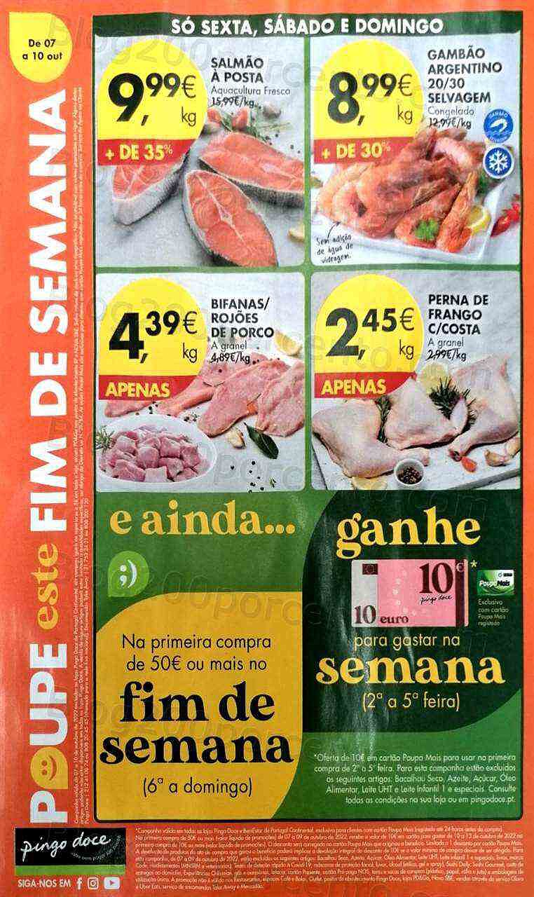 Antevisão Folheto PINGO DOCE Promoções Fim de Semana de 7 a 10 outubro