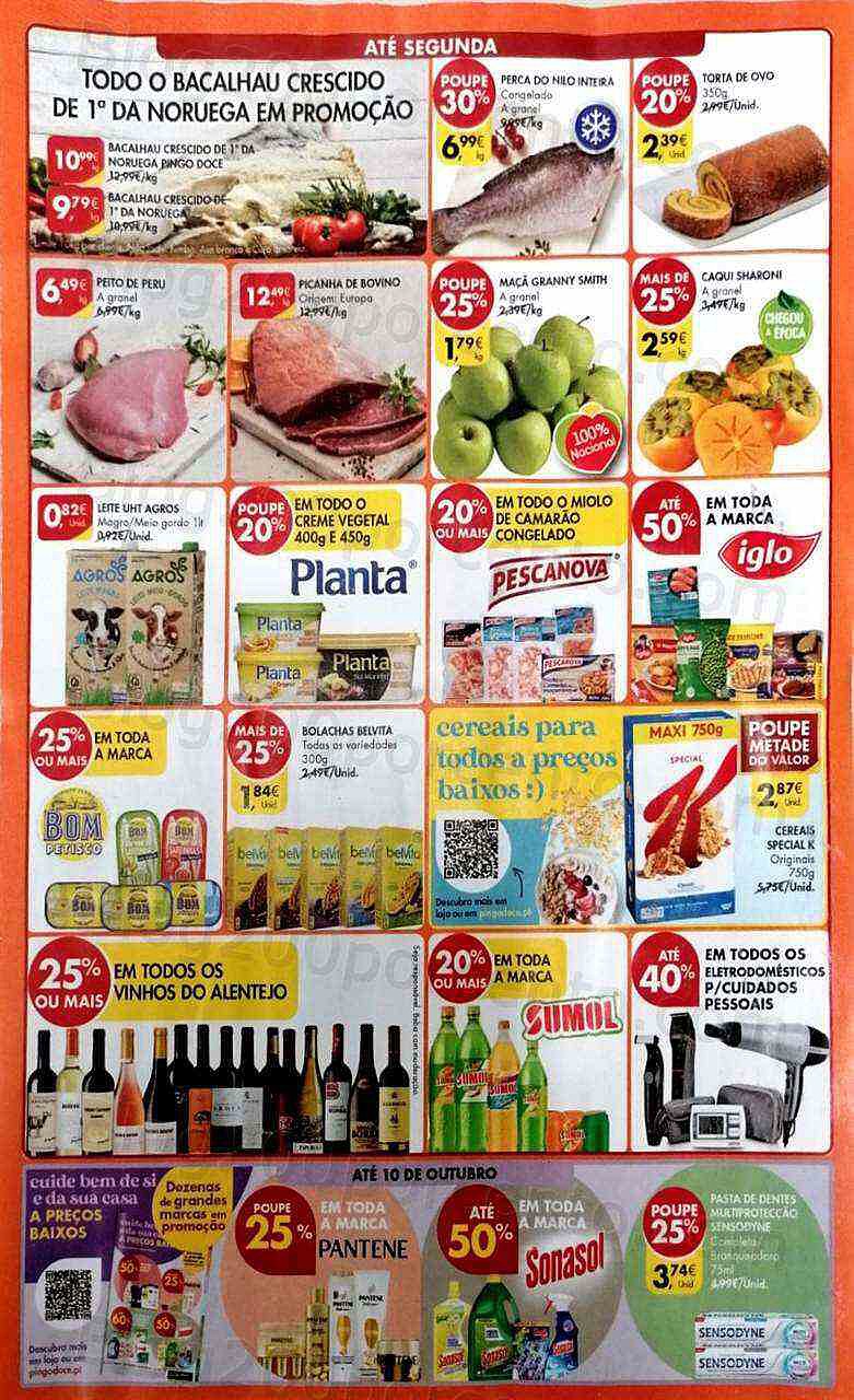 Antevisão Folheto PINGO DOCE Promoções Fim de Semana de 7 a 10 outubro