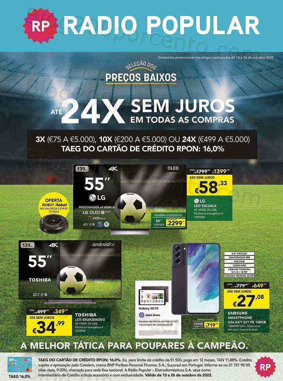 Antevisão Folheto RADIO POPULAR Promoções de 13 a 26 outubro