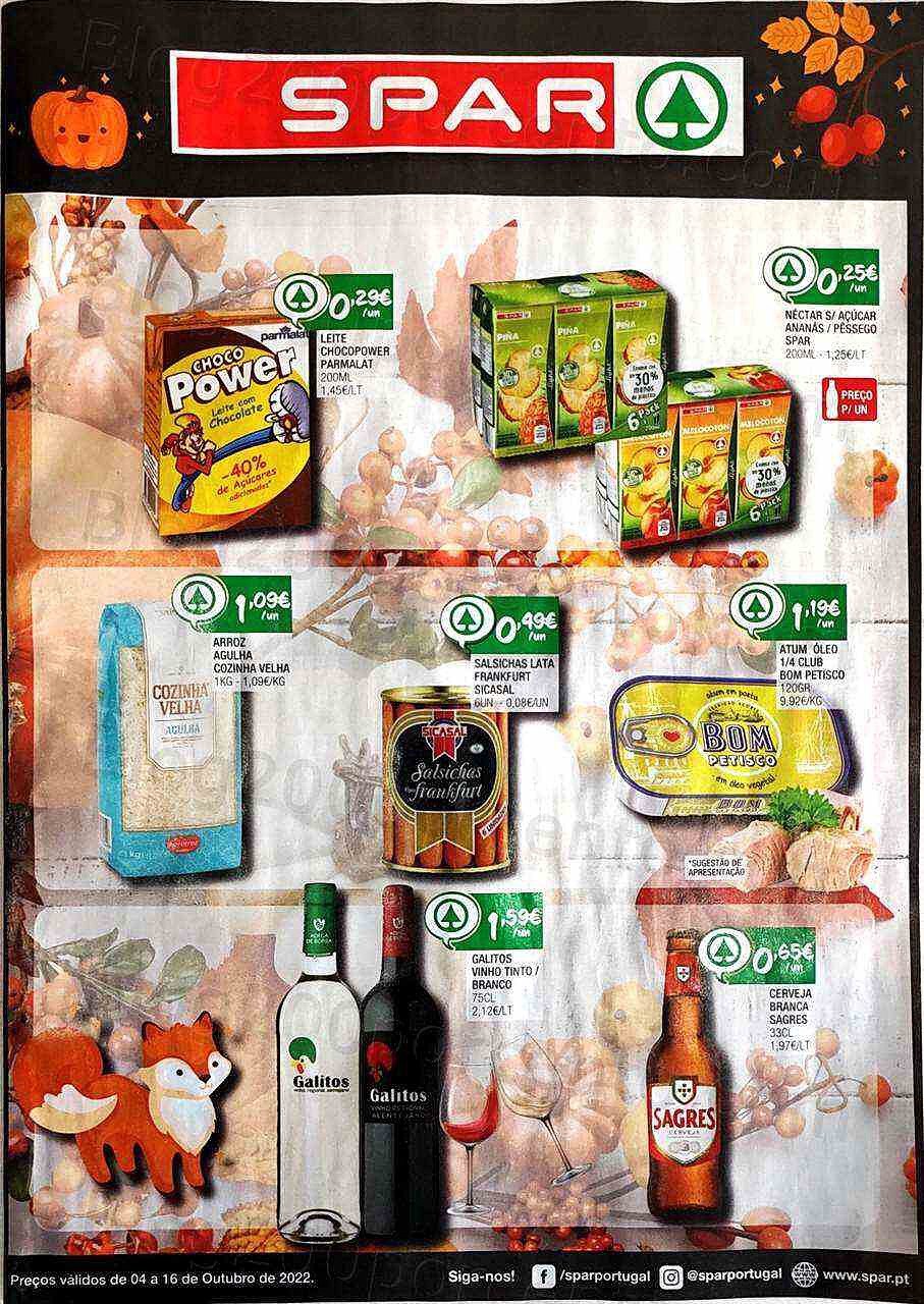 Antevisão Folheto SPAR Promoções de 4 a 16 outubro