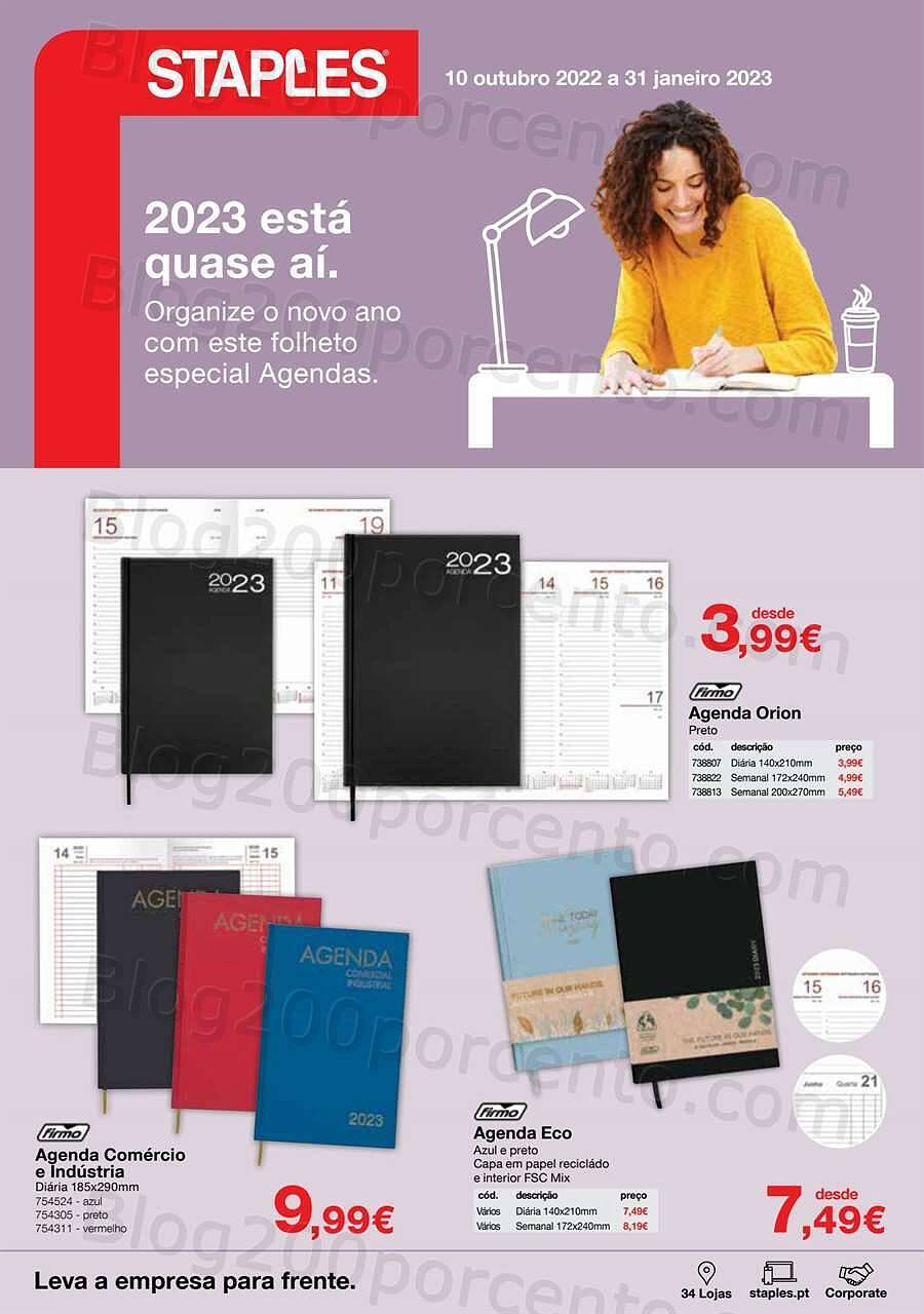Antevisão Folheto STAPLES Agendas Promoções de 10 outubro a 31 janeiro