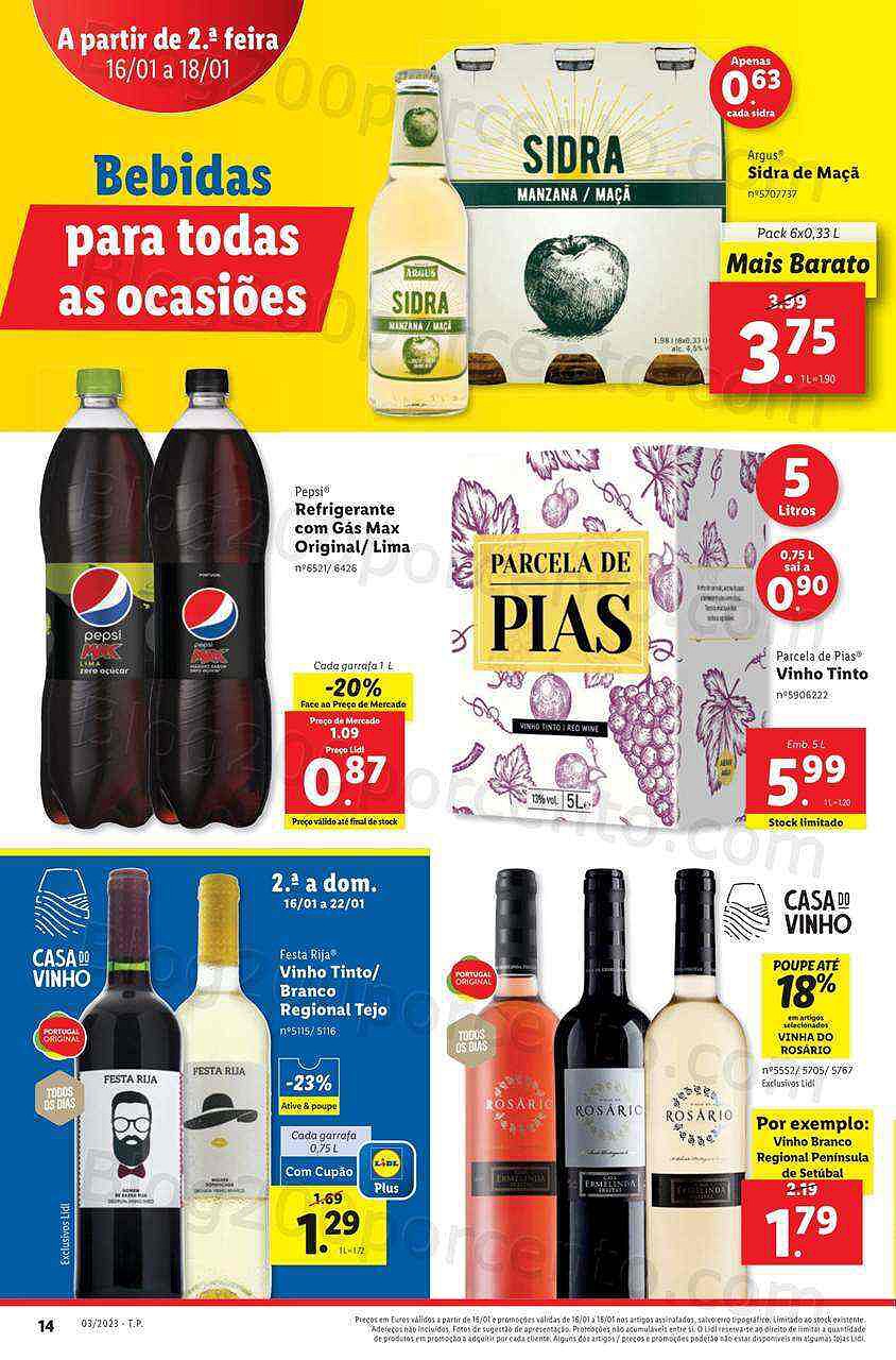 Antevisão Folheto LIDL Promoções de 16 a 22 janeiro