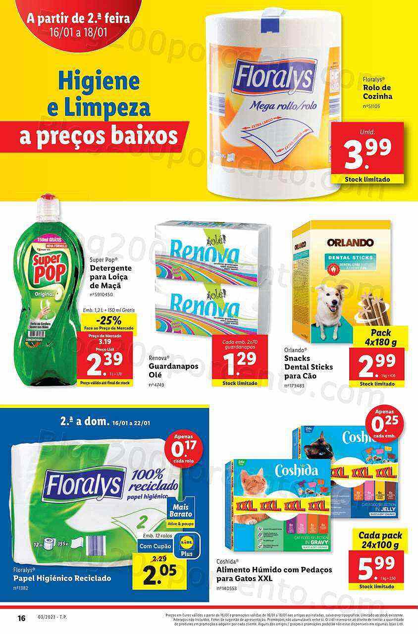 Antevisão Folheto LIDL Promoções de 16 a 22 janeiro