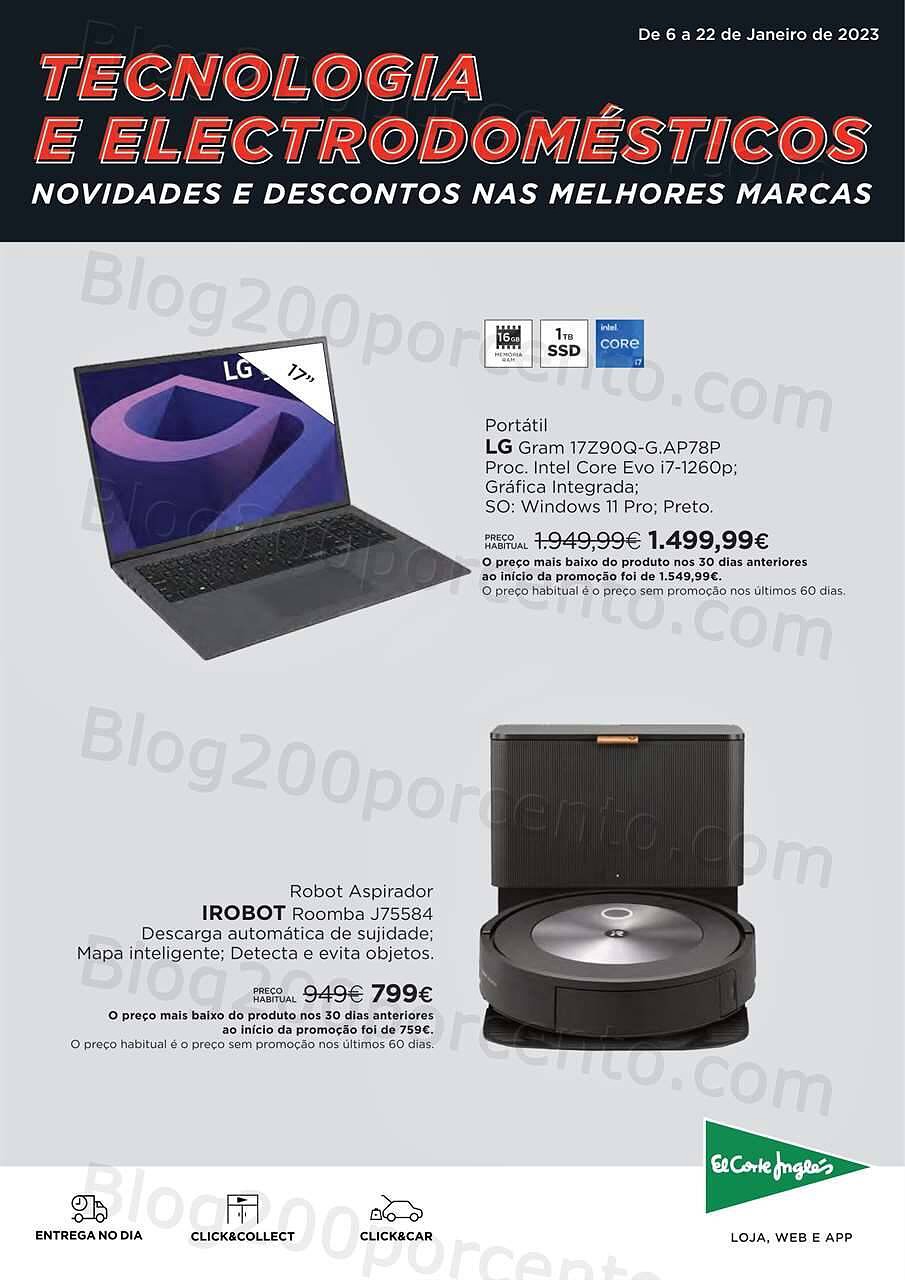 Antevisão Folheto EL CORTE INGLÉS Tecnologia Promoções de 6 a 22 janeiro