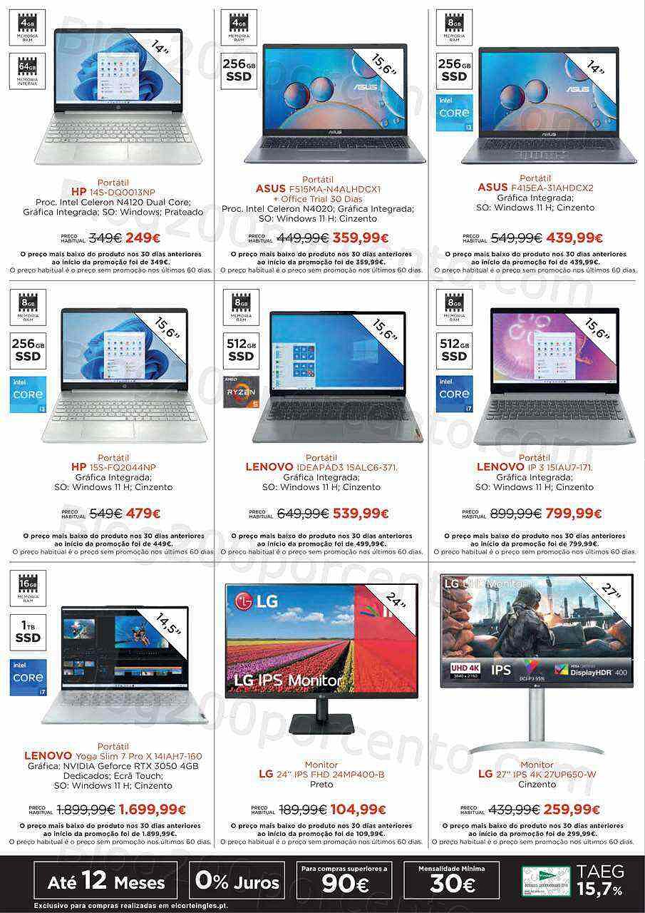 Antevisão Folheto EL CORTE INGLÉS Tecnologia Promoções de 6 a 22 janeiro