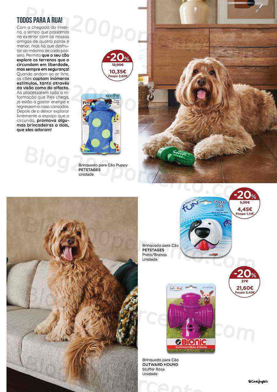 Antevisão Folheto EL CORTE INGLÉS Especial Pets Promoções de 6 a 20 janeiro