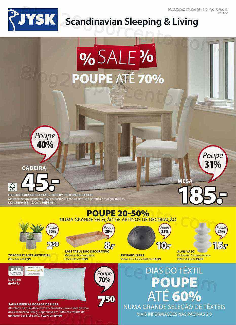Antevisão Folheto JYSK Saldos Promoções de 12 janeiro a 1 fevereiro