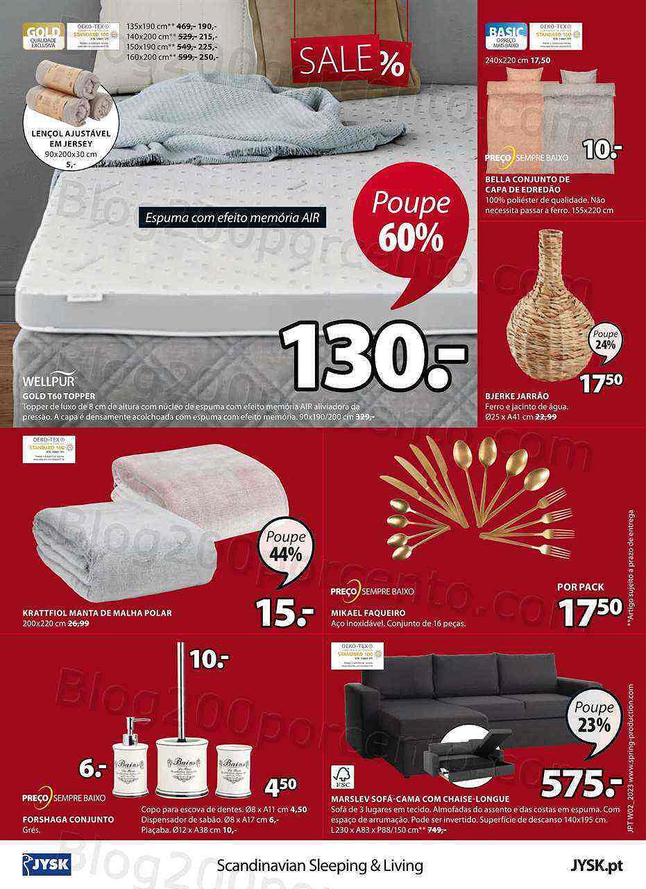 Antevisão Folheto JYSK Saldos Promoções de 12 janeiro a 1 fevereiro