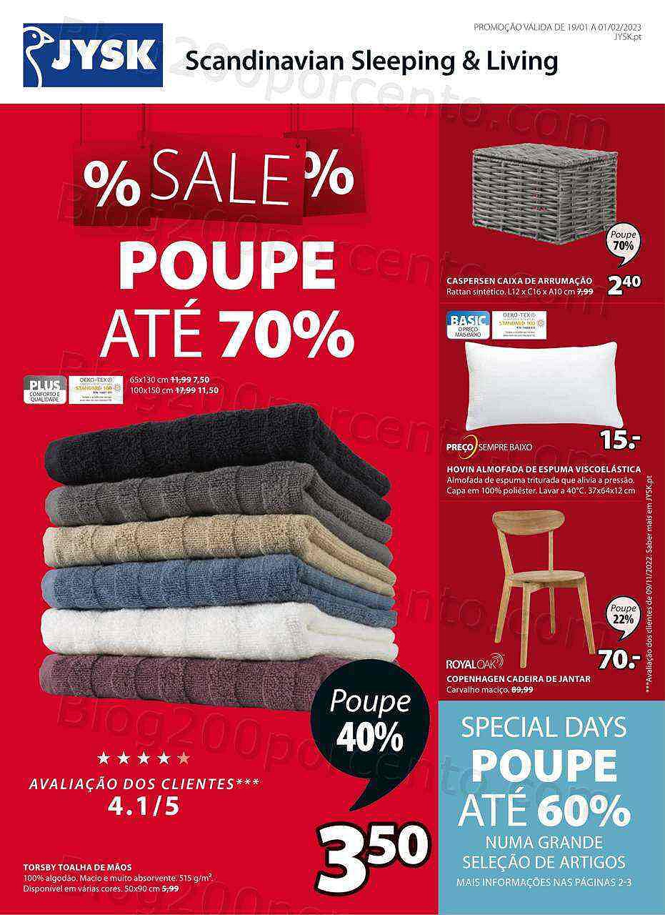 Antevisão Folheto JYSK Promoções de 19 janeiro a 1 fevereiro