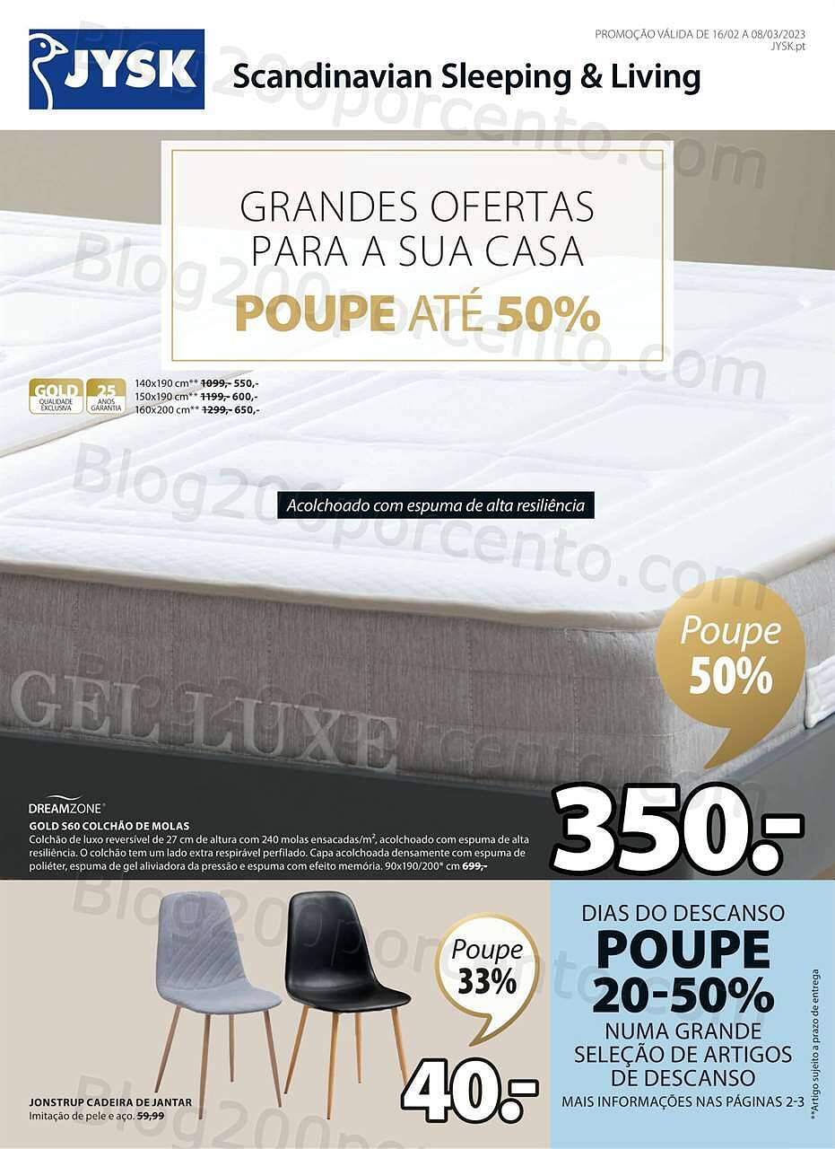 Antevisão Folheto JYSK Promoções de 16 fevereiro a 8 março