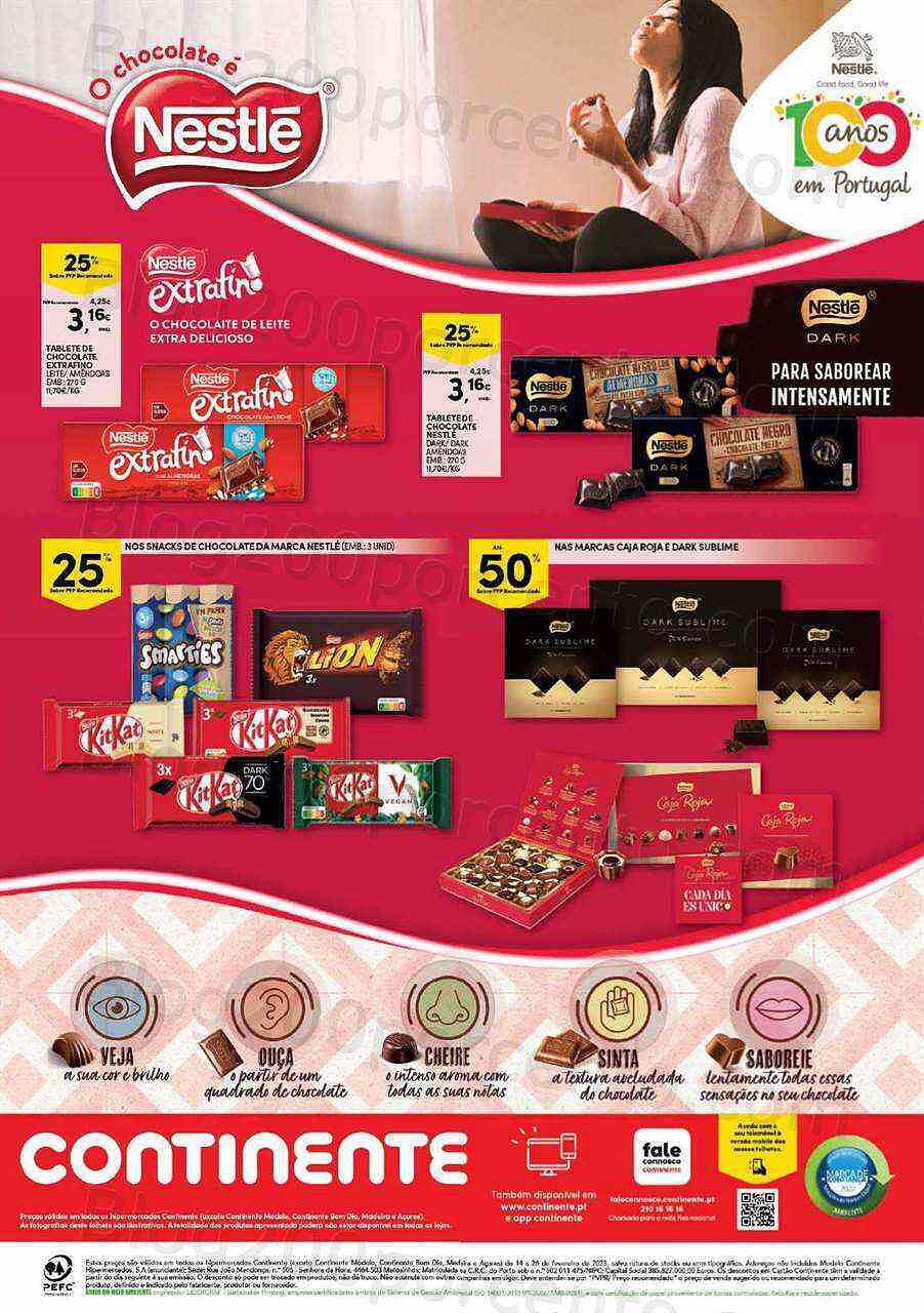 Antevisão Folheto CONTINENTE Doces Momentos Promoções de 14 a 26 fevereiro