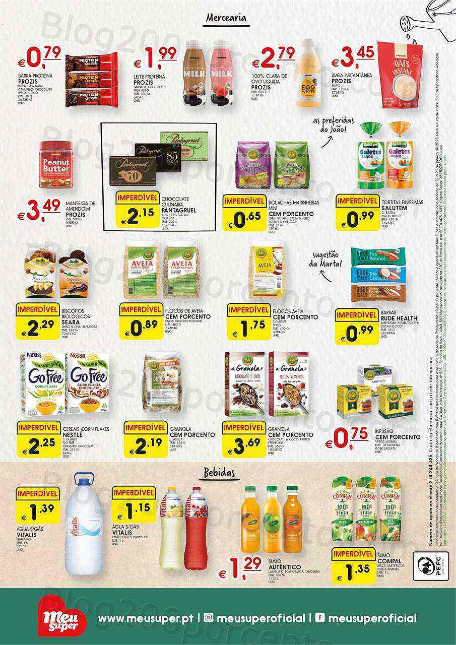 Antevisão Folheto MEU SUPER Especial Alimentação Saudável Promoções de 12 a 23 janeiro