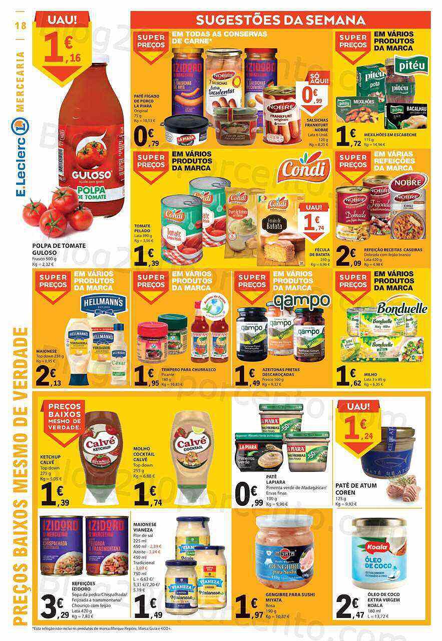 Antevisão Folheto E-LECLERC Promoções de 16 a 22 fevereiro