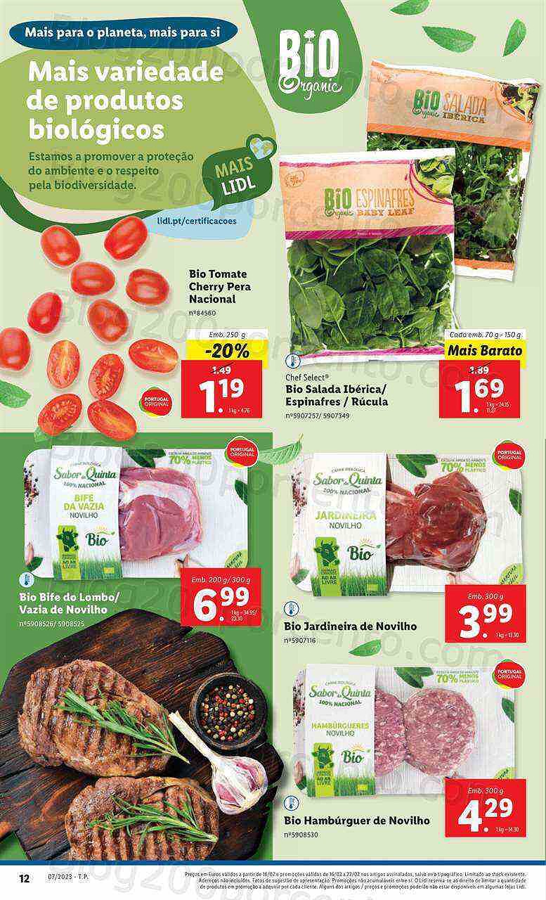 Antevisão Folheto LIDL Especial Bio Promoções de 16 a 22 fevereiro