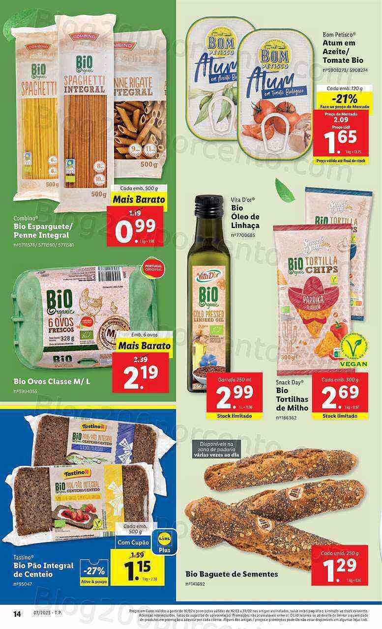 Antevisão Folheto LIDL Especial Bio Promoções de 16 a 22 fevereiro