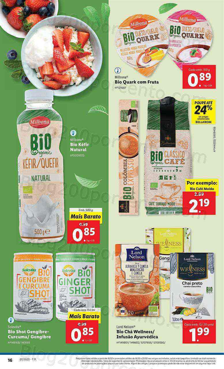 Antevisão Folheto LIDL Especial Bio Promoções de 16 a 22 fevereiro