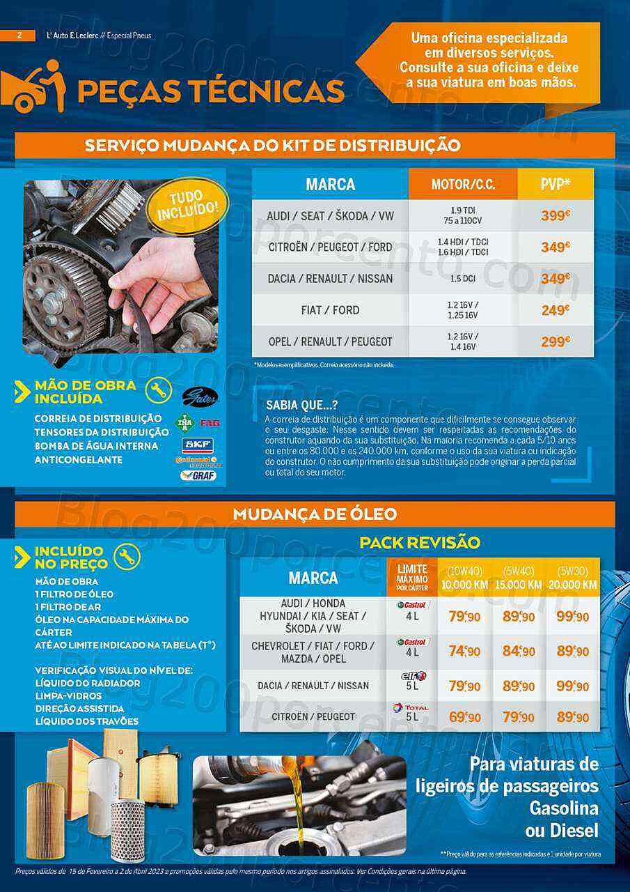 Antevisão Folheto E-LECLERC Auto Promoções de 15 fevereiro a 2 abril